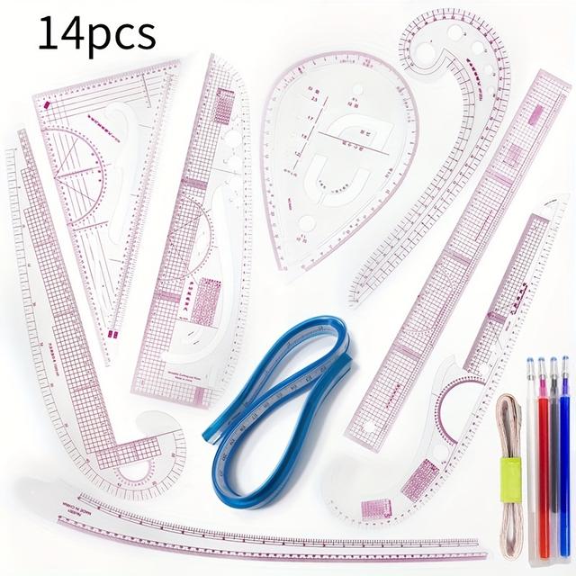 TEMU A Set Of Professional Rulers For Measuring - Precise Garment Sewing And Drafting Templates For Sewing, Quilting, And Crafts - Essential Sewing Additions For Beginners And
