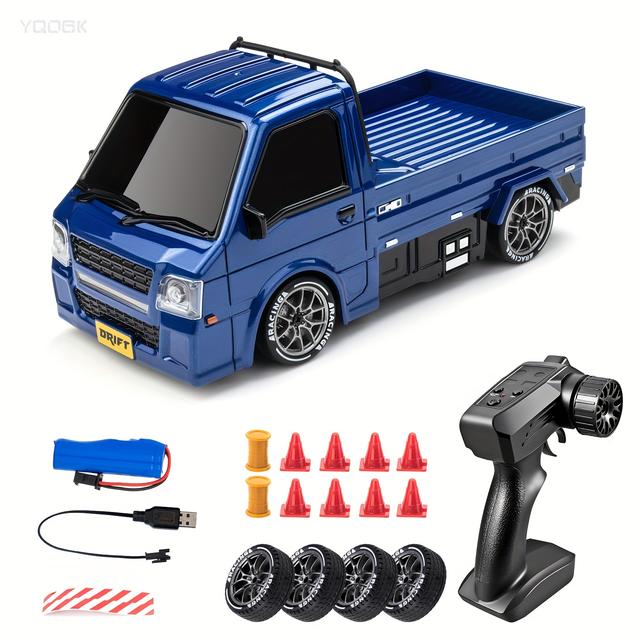 TEMU Remote Control Car, Drifting Remote Control Car, And Transport Model Toy With Replacement Tires And Can Enhance Hand-eye Coordination, Making It The Perfect Birthday Gift.
