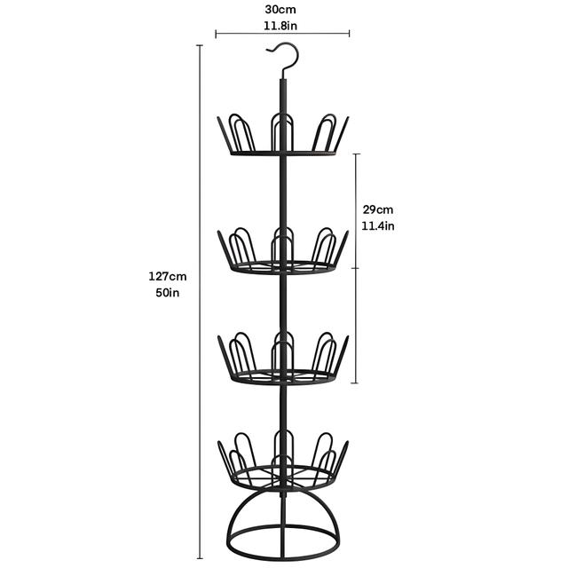 TEMU ราวตากรองเท้าหมุนได้หลากหลาย - พกพาสะดวก, ดีไซน์เหล็กตั้งพื้นสำหรับใช้ใน/นอกอาคาร, ราวตาก