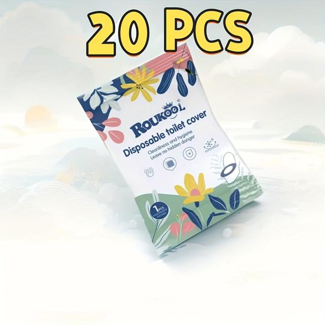 TEMU 10/20pcs Disposable Toilet Covers - Unscented Non-woven Toilet Seat Protectors For Hotel, Camping, Hospital, Airplane Travel (portable/sanitary)