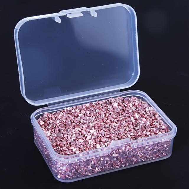 TEMU 572#40g Metal Crushed Glass Stones For Jewelry Making, Irregular Sparkling Chips, Epoxy Resin Filler For Diy Crafts, Coasters, Earring And Jewelry Making Supplies, Without Battery