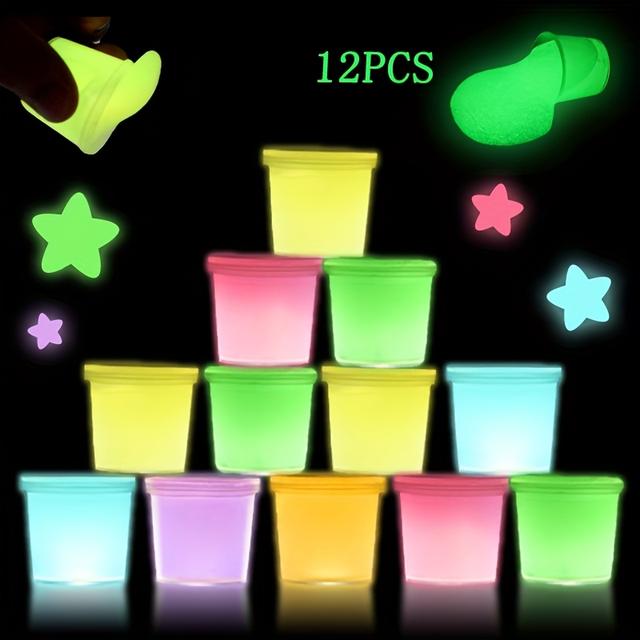 TEMU -the-dark Slime, Stretchable Colorful Clay Dough, Birthday Gifts Party Favors