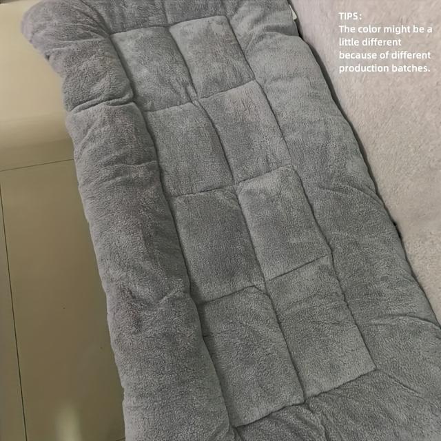 TEMU Extra-Großes Plüsch-Hundebett Sofa | Ultra-Weiche, Dicke Polyester-Haustiermatte für Kleine bis Große | Rutschfester Boden, Kariertes Design | Gemütlicher Rechteckiger für Hunde Katzen