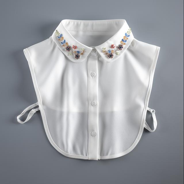 TEMU 1pc Colorful Beaded Chiffon Mock Collar For Women