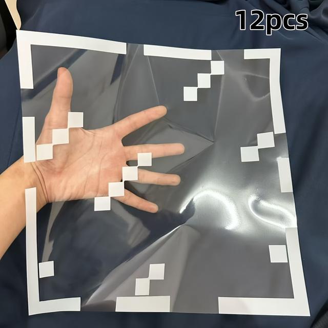 TEMU 6/12 шт. скляні електростатичні наклейки, наліпка для лобового скла, самоклеючі квіткові віконні стікери без клею, -базові ігрові наклейки, декор для гуртожитку