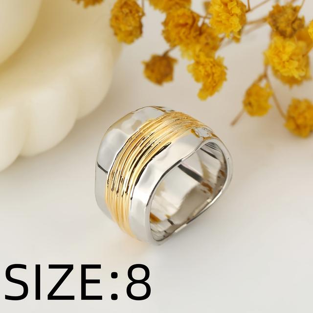 TEMU 1 pieza, Anillo de Banda Ancha Unisex Elegante en Estilo Europeo y Americano - Pintura de Cobre Antioxido para Fiestas, Bailes, Navidad, Acción de Gracias, Uso Diario, y Regalos