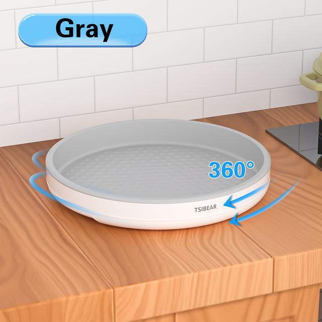 TEMU 1개 MCILLS 360° 회전 턴테이블 정리대 - 주방, 냉장고, 식료품 저장실 및 욕실 카운터탑용 내구성 플라스틱 스파이스 랙 - 다중 구획이 있는 공간 절약형 스파이스 병 홀더, 향신료와 소품을 위한 쉬운 접근 디자인, 주방 정리 및 보관, 세련된 저장 솔루션, 견고한 구조, 스파이스 애호가를 위한