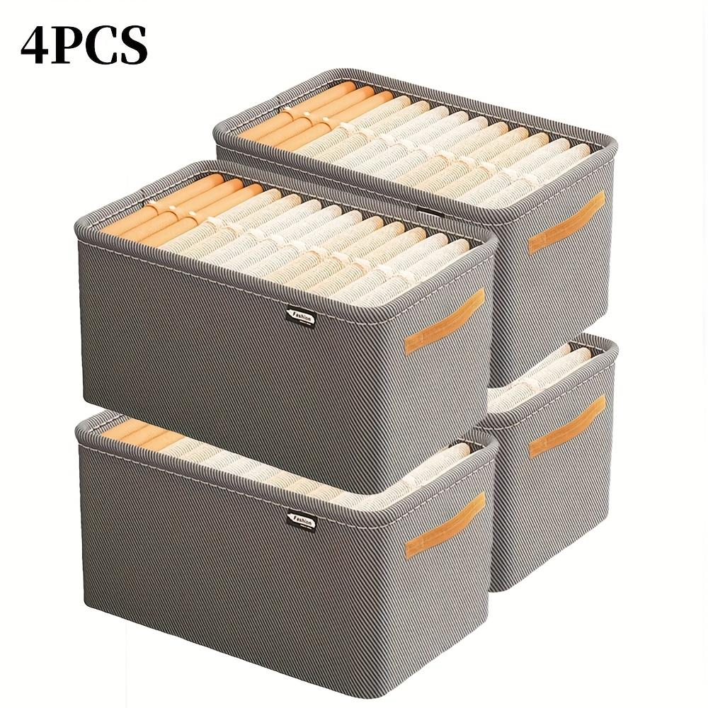 TEMU Set Of 4 Oversized - Durable Non-woven Fabric Organizer Featuring Strong Handles, Ideal For Saving Space And Versatile Storage In Closets, Bedrooms, Kitchens, And Under Beds, Under-bed Storage