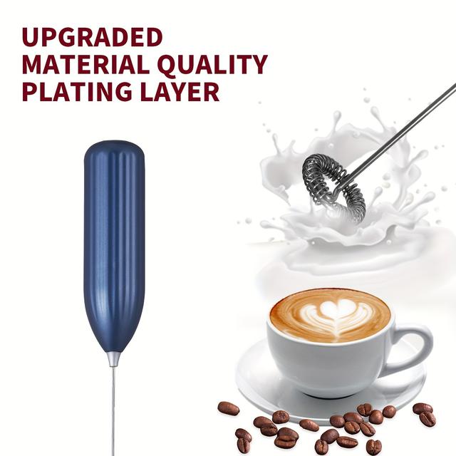 TEMU Lalayuan Powerful Electric Milk Frother & Drink Mixer - Heavy-duty Stainless Steel Handheld Electric Whisk With 2-in-1 Design, 2-in-1 Foaming & Blending