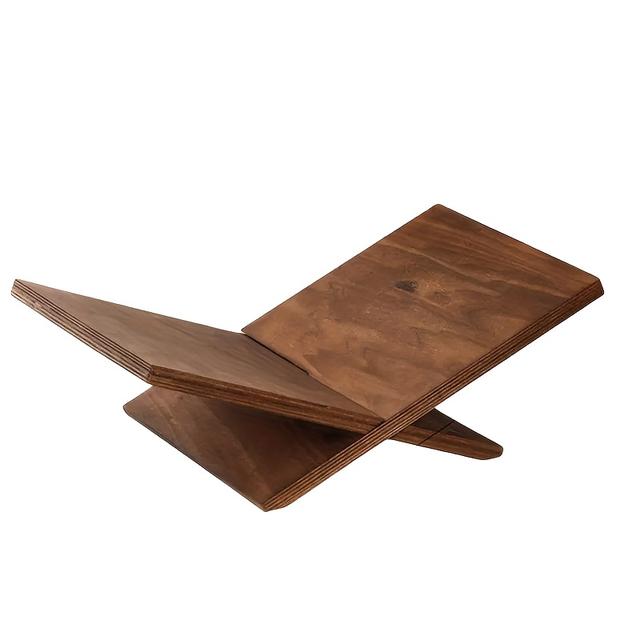 TEMU Offener Buchständer aus Holz, einstückig, für Lehrbücher, geeignet für Couchtische und Kochbücher, mit gekreuztem Rahmen zum Halten von Zeitschriften