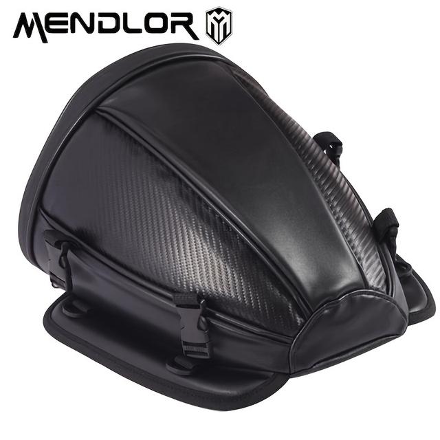 TEMU 1pc Mendlor Motorcycle Tail Bag, Leather Rear Seat Package, Detachable Strap, -vehicles Bag, Travel Handbag Accessories