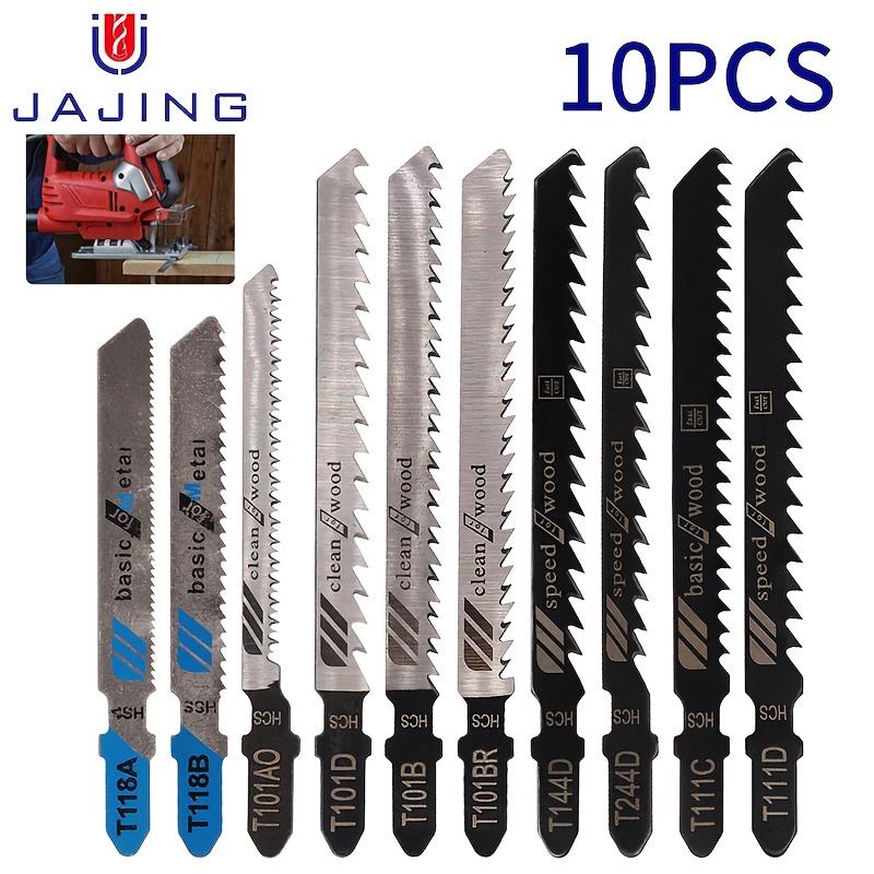 TEMU 10pcs Jigsaw Blade Set With Storage Case - , Multi-material Cutting For Wood, Plastic & Metal
