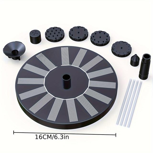 TEMU 1 , Bomba de Fuente Solar de Calidad para Baño de Aves , 1.5W, Ideal para Decoración Exterior, Baño de Aves, Estanque y Paisajismo de Jardín