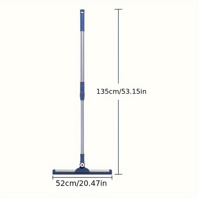 TEMU 52cm Tail Broom Floor Scraper - Bathroom Hair Remover, Water Squeegee & Pet Hair Cleaner For Indoor Use - Smart Broom For Glass, Dust, Liquid Removal On Smooth Floors, Carpets, And Windows