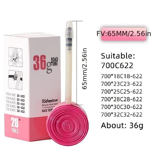 TEMU Ridenow Tpu Road Bicycle Ultra Light Bicycle Inner Tube 36g Bicycle Inner Tube700x18/25/28/32c 45/65/85mm/3.35in Length French Mouth Inner Tube