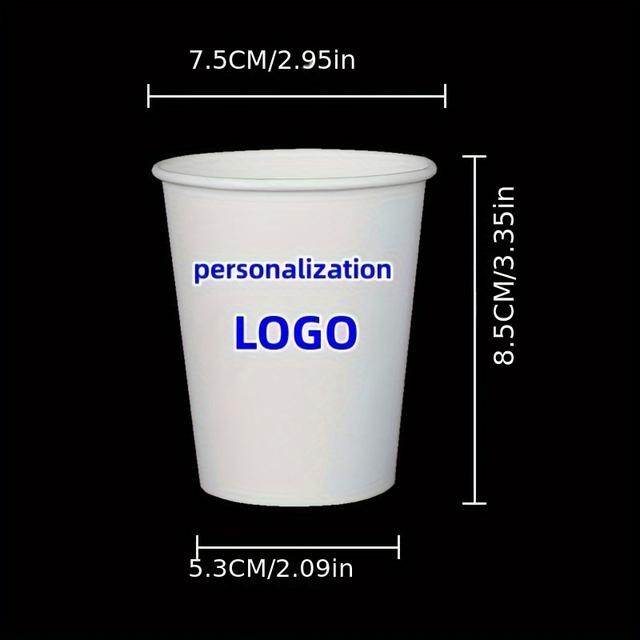 TEMU Personalized Logo Paper Cup Disposable Cup Thickened Paper Cup, Coffee Cup, Soybean Milk Cup, Office Paper Cup, Restaurant, Coffee Shop Beverage Appliance