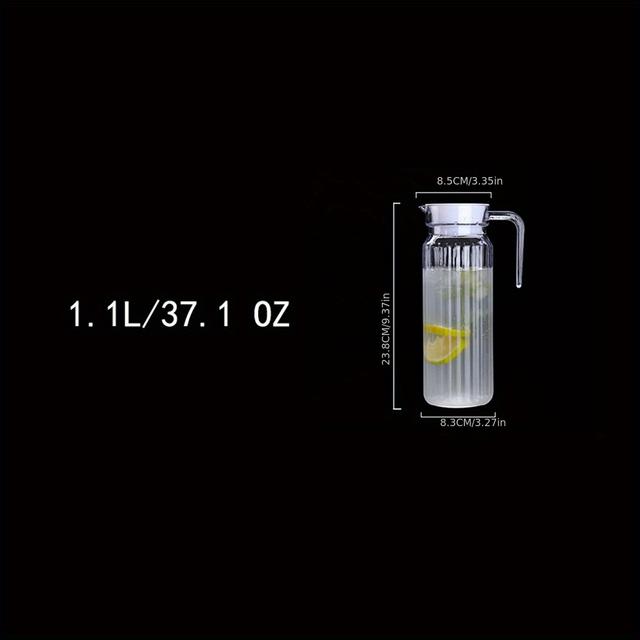 TEMU 1pc Pitcher With Lid - Beverage Serveware And Storage Container For Hot Liquids Or Cold Drinks. Fridge Pitcher, Juice Container, Water Jug, Iced Tea Pitcher Or Milk Pitcher