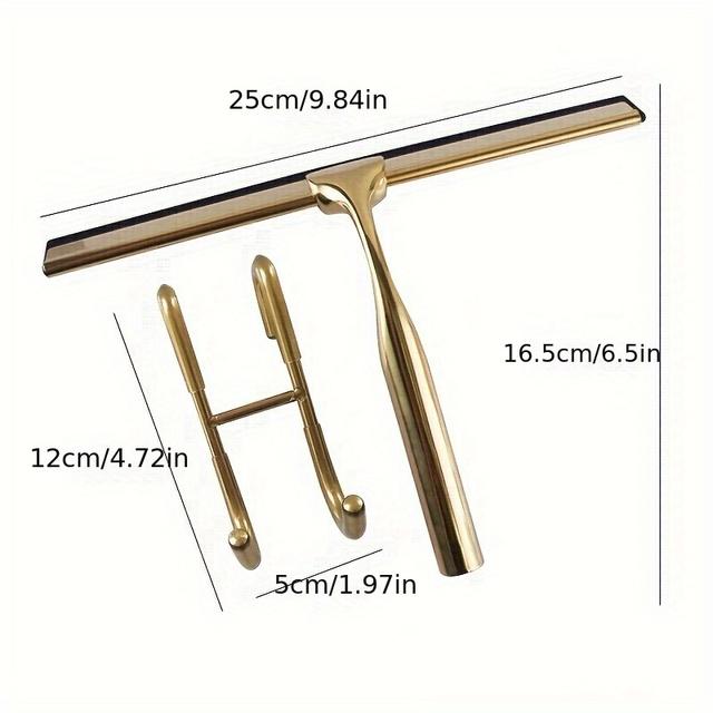 TEMU Wysokiej jakości złoty ściągacz do okien i szyb samochodowych, wykonany ze stali nierdzewnej
