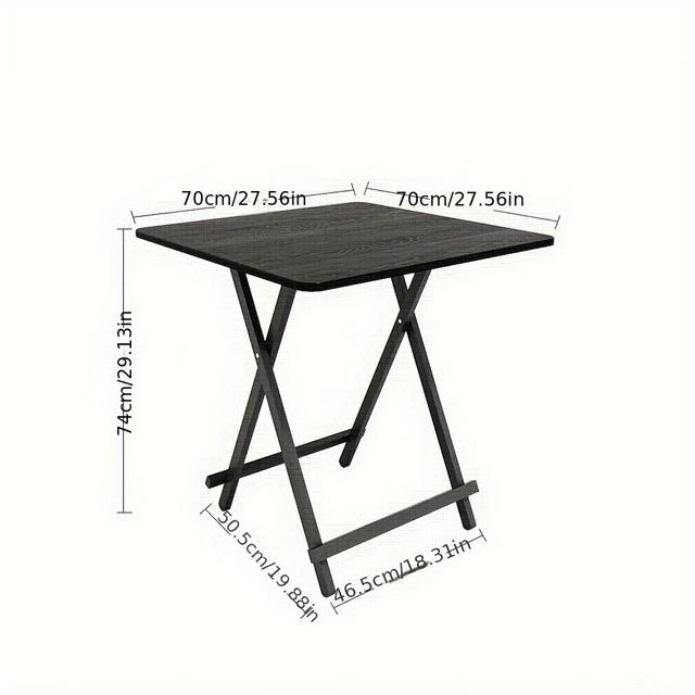 TEMU Wooden Dining Table Dining Room Metal Legs Dinner Tea Kitchen 70*70*74cm