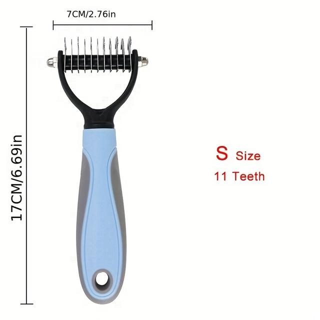 TEMU New Pets Fur Knot Cutter Dog Grooming Shedding Tools Pet Cat Hair Removal Comb Brush Double Sided Pet Products Comb For Cats Pet