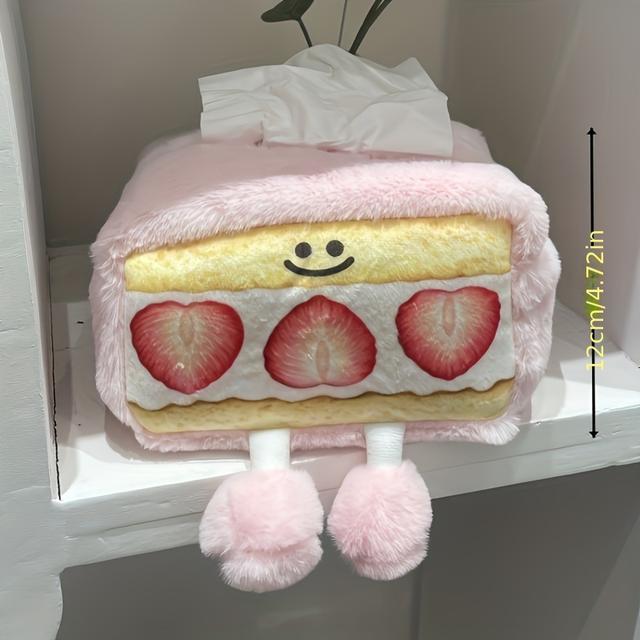 TEMU -style Cute And Creative Strawberry Pattern Tissue Box