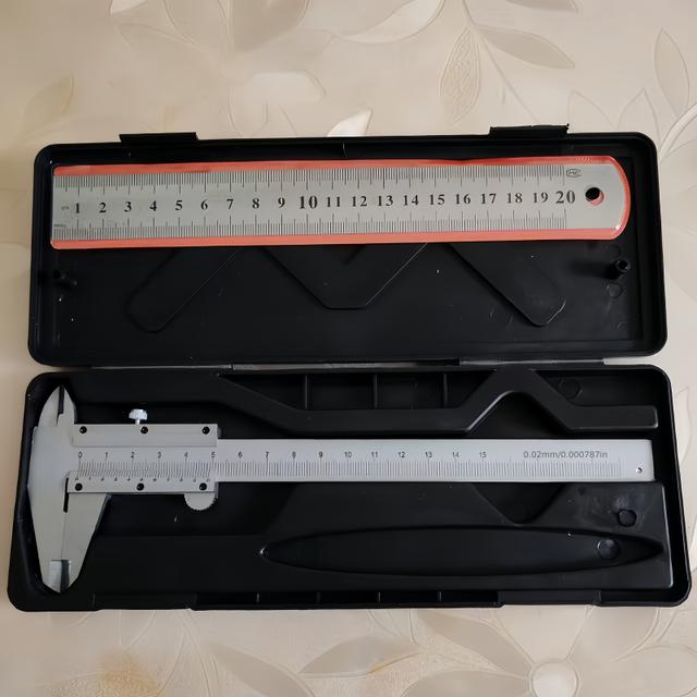 TEMU Caliper Set (includes 1 Ruler And 1 Caliper) Measuring Tool; Suitable For Crafts; Durable, Measuring Tool