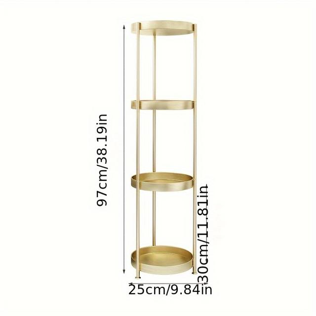 TEMU Mensola portaoggetti da bagno a quattro ripiani in ferro , mensola portaoggetti da interno, mensola decorativa per fiori da soggiorno, scaffali multiuso