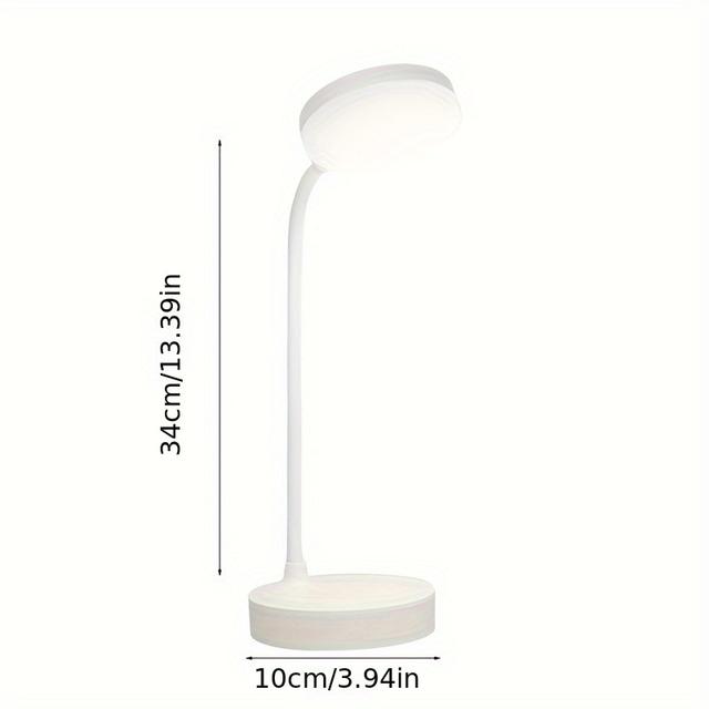 TEMU 1pc -controlled Led Desk Lamp, Usb Powered Table Light With Dimmable Brightness, 3 Color - White, Warm Light, And Night Light, Gooseneck Design For Home Use