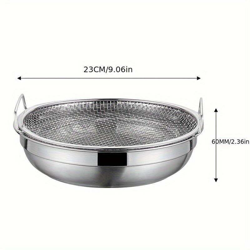TEMU Yuhuphyllic 2pcs Stainless Steel Oil Filter With Handle, Fruit And Vegetable Filter Pan, Easy To Clean Cooking Additions Filter