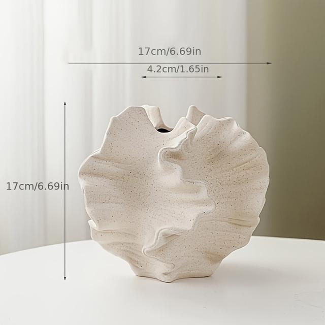 TEMU Europäisch inspirierte matte, mattierte spiralförmige weiße Keramikvase