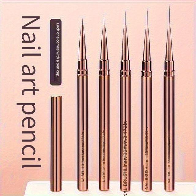 TEMU 프로페셔널 네일 아트 브러쉬 5종 세트, 초미세 멀티사이즈 팁, 정밀한 페인팅과 디테일링에 이상적, DIY 네일 아트 및 살롱 사용에 완벽
