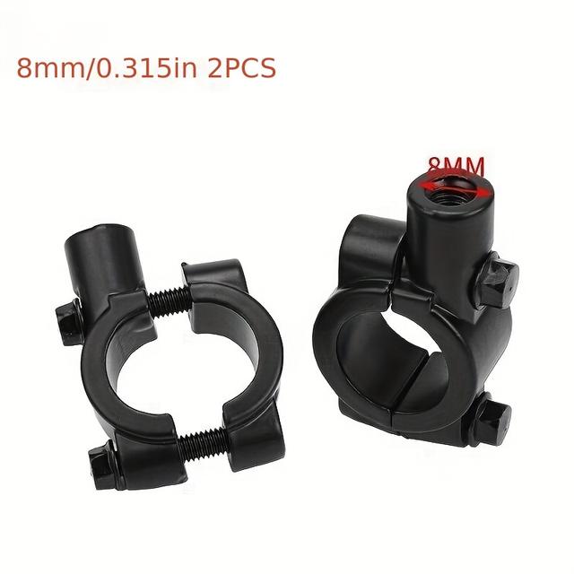 TEMU Set Of 2 Motorcycle Handlebar Mirror Mounts For Bikes, Including Street Bikes, Atvs, Snowmobiles, Scooters, And Mopeds