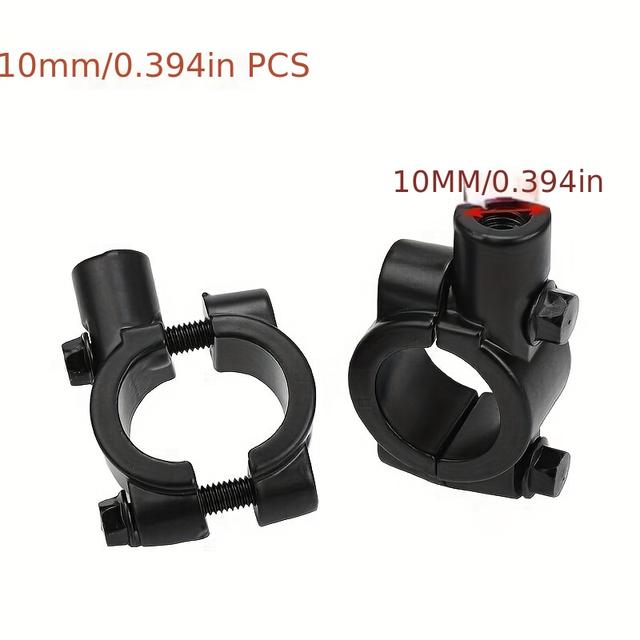 TEMU 2pcs Motorcycle Handlebar Mirror Mount Mirrors Holder Clamp For Motorbikes Street Bike Atv Snowmobile Scooter Moped