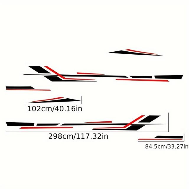 TEMU 6pcs Striped Vinyl Decal Set. Suitable For Camping Vehicles, Rvs, And Van Customization Accessories - Graphic Stickers