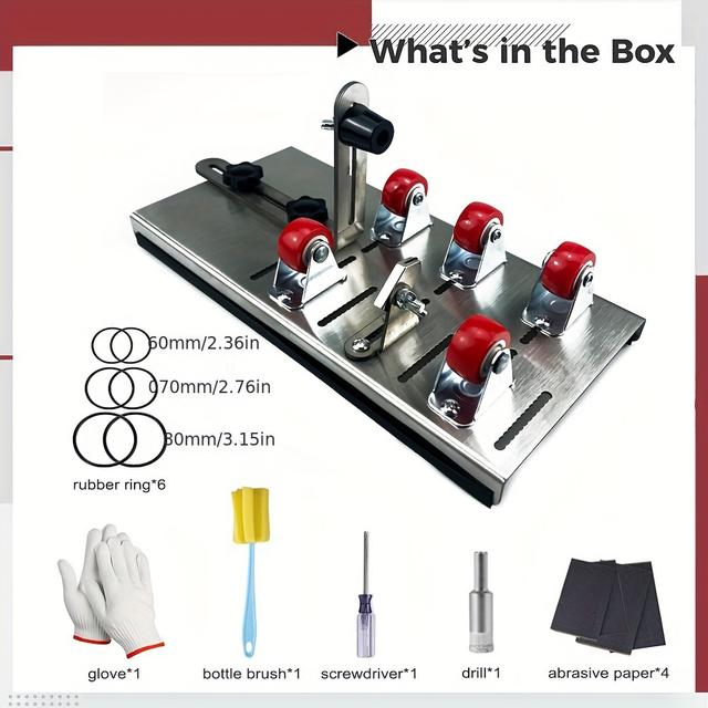 TEMU Herramienta de Corte de Botellas de Vidrio de Acero Inoxidable, Cortador DIY, Herramienta de Corte de Jarrones a