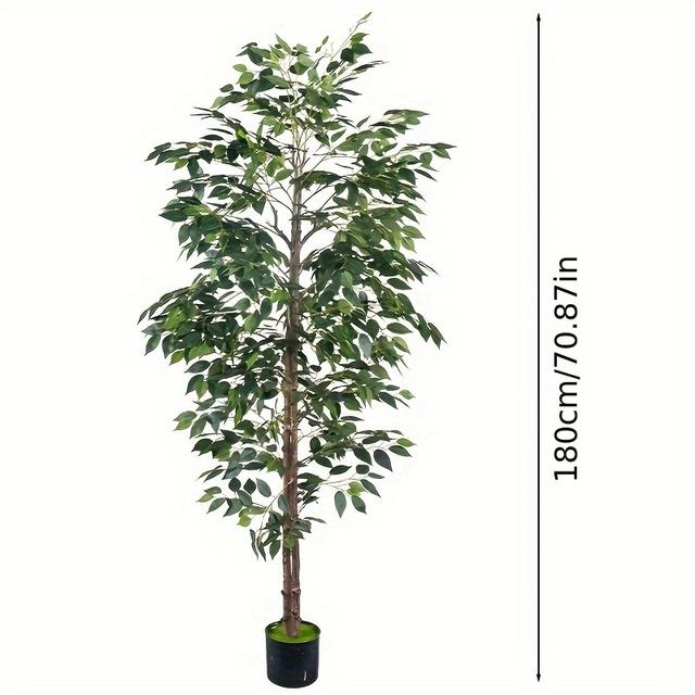 TEMU Realistic Fake Gao Yu Suitable For Housewarming/ / Decor - Artificial Tree With Container, -standing Plastic Plant For Decorations, No Maintenance Required (ideal For Holidays & Room Decor)