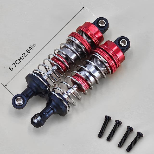 TEMU 2pcs Premium Aluminum Alloy Hydraulic Shock Absorbers - Fit For Mjx Go, & More Rc Cars