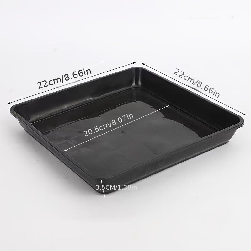 TEMU 3 Black Plastic Flowerpot Trays, Durable Plastic Plant Trays, Plastic Pp Resin Trays, Durable And Multifunctional, Suitable For Indoor And Outdoor Use, Classic Square Design 22cmx22cm