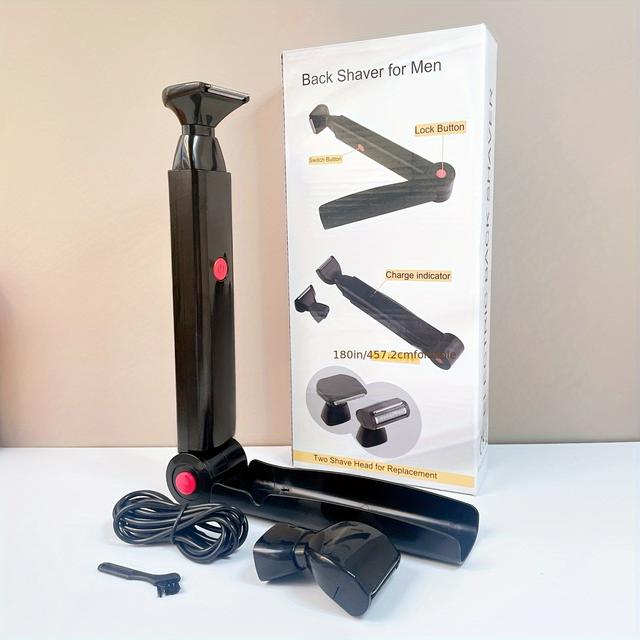 TEMU Rasoir Électrique pour Dos Homme – Rasoir à Dos Rechargeable à Long Manche et Groomer Corporel – Rasoir de Dos Homme Haut de Gamme – Rasoir Électrique de pour Corps et Dos