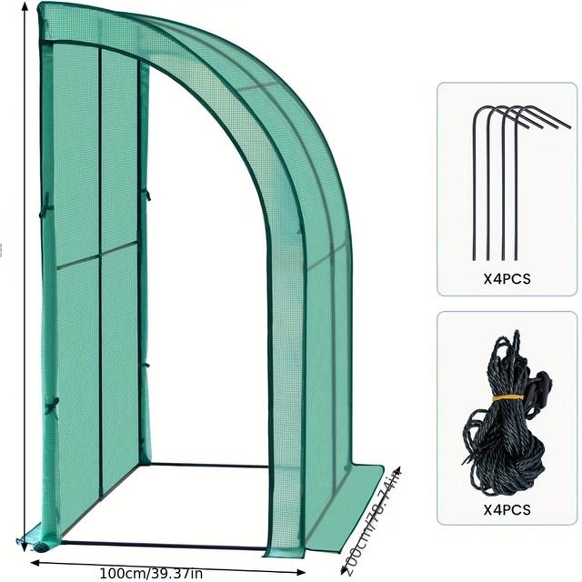 TEMU 1pc Serre, Serre En Film, Serre de 200x210x100cm, Serre de Tomate, Cadre Froid, Porte Roulante En PE, Plante, Serre de Légumes, Verdure Anti-froid