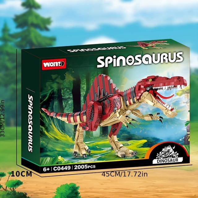 TEMU Woma Őrületes Dinoszaurusz Építőkockák | Magas Nehézségi Fokú Modell Fiúknak, Oktató Játék, Születésnapi Ajándék, Színek: Zöld, Narancs, Sárga, Piros, ABS-ből készült