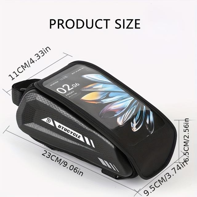 TEMU Bike Bag For 7.0 Inch Phones, Front Frame Cycling Bag With Screen For Mountain And Road Bikes
