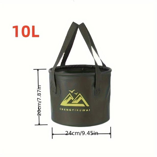 TEMU Seau pliable extérieur de 10 litres, seau portatif pour voyage, camping et pêche, seau à main polyvalent pour rangement