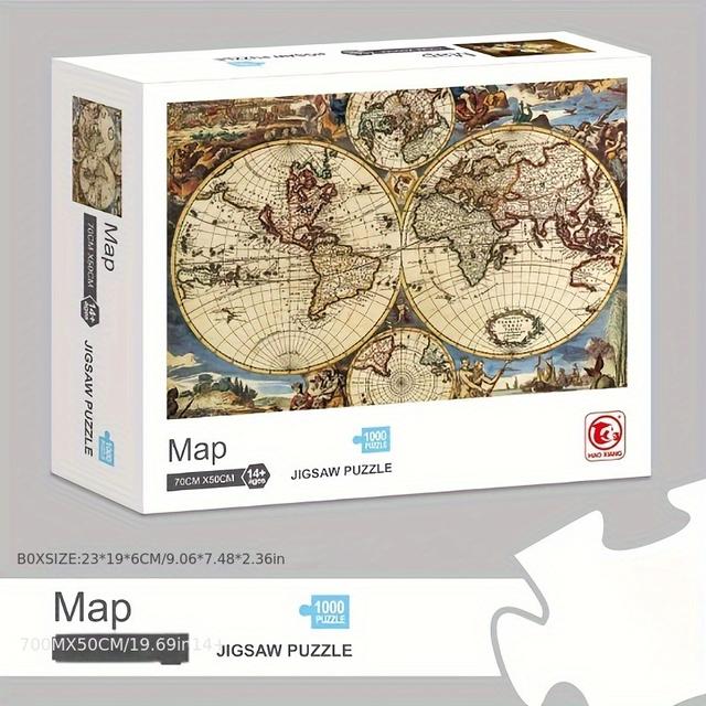 TEMU 1000-teiliges Puzzle -Spielzeug Antike Karte Berühmte Gemälde 1000-teiliges Puzzle Festival Freunde Geschenk Erwachsenen-Schwierigkeitspuzzle