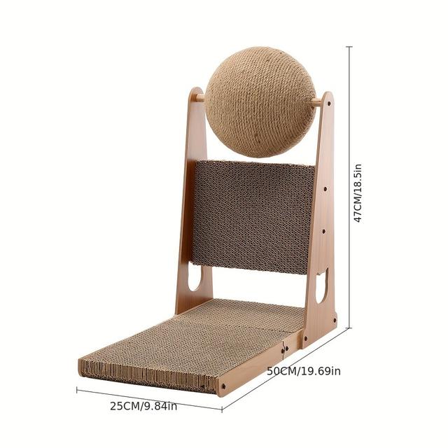 TEMU Large 4 Style Cat Scratch Board Cat Climbing Treadmill- Interactive Sisal Ball Toy With Climbing Treadmill Scratch-resistant Surface - Durable And Wear-resistant For Feline Fun