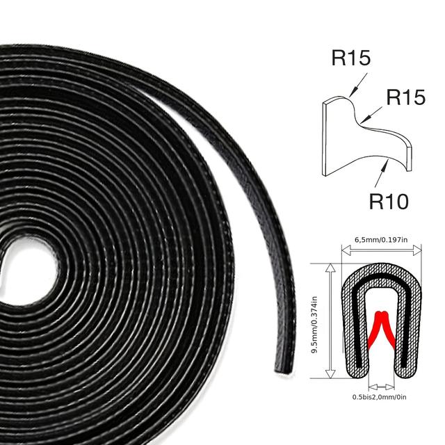 TEMU 10m Rubber Protector Tape, U-shaped Adhesive Clamping Profile For Car Door And Sheet Protection, Sheet Metal Sealing|ushaped Profile|flexible Application