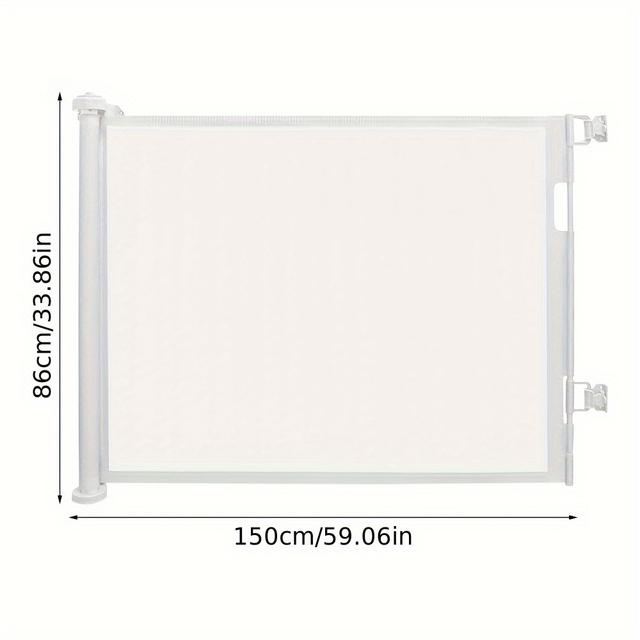 TEMU 1-pack Retractable Pet Safety Gate With One-handed Operation & Snap Closure - Durable Indoor/outdoor Barrier For Stairs, 34" X 59" (86x150cm), Gate, Sturdy Construction