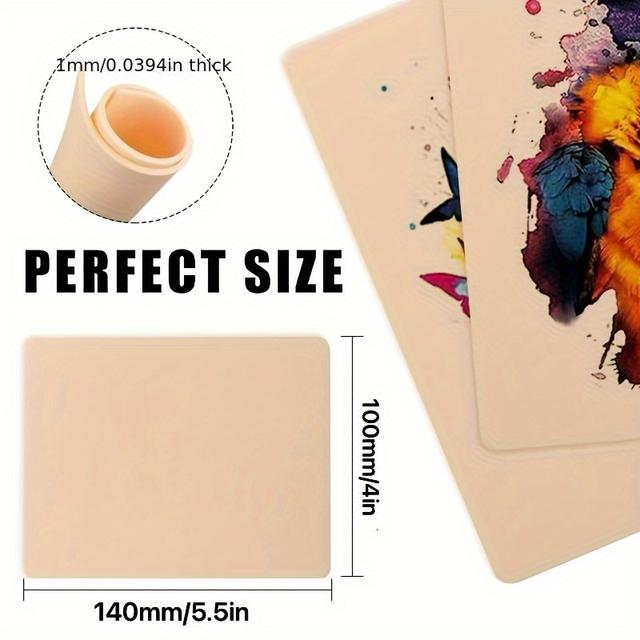 TEMU 10pcs Tattoo Practice Light Beige Fake Light Beige Tattoo Machine Test With Light Beige 5.5*4inch Line Practice Fake Light Beige Small Pattern Practice Light Beige