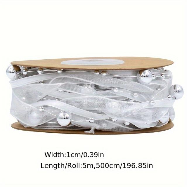 TEMU 1 Rolle von 5m, 1cm Breite Geschenkbox Verpackungsband, Weihnachtsdekoration Webband, Handgemachtes Webgarten Blumen Verpackungsmaterial Webband, Best for Christmas, Thanksgiving