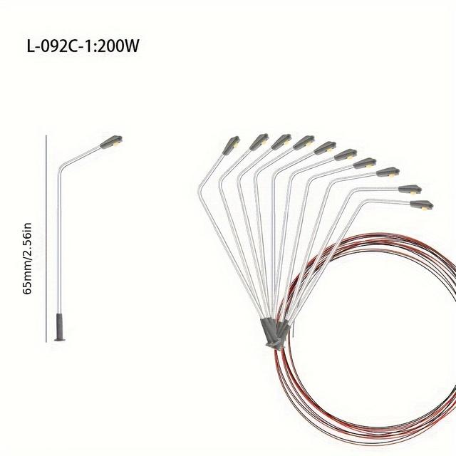 TEMU 10pcs T05-01 3v Multi- Metal Lamp Sand Table Model Street Lamp Landscape Lamp Miniature Landscape Road Lamp Iterative Simulation Diy Handmade Ornament